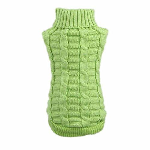 Howstar Puppy Sweater, Warm Doggie Clothes Cute Knitted Classic Pet Dog Shirt Apparel (L, Green) Howstar Puppy Sweater, Warm Doggie Clothes Cute Knitted Classic Pet Dog Shirt Apparel (L, Green)