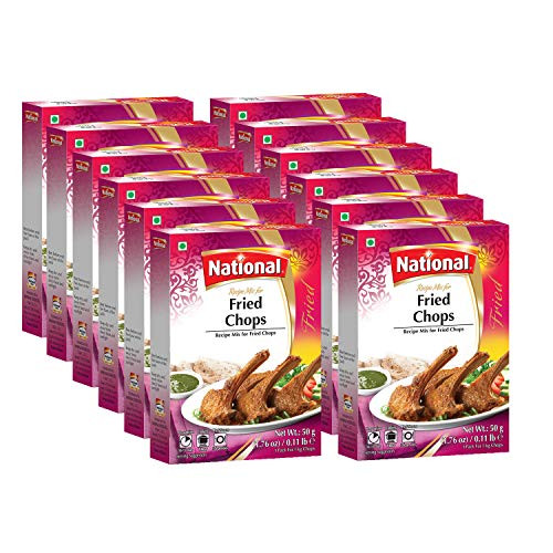 National Foods Fried Chops Recipe Mix 1.76 oz (50g) South Asian BBQ Masala Powder Traditional Spicy Chicken BBQ Seasoning Box Pack (Pack of 12) National Foods Fried Chops Recipe Mix 1.76 oz (50g) South Asian BBQ Masala Powder Traditional Spicy Chicken BBQ Seasoning Box Pack (Pack of 12)