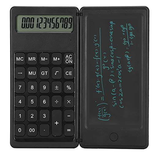 Calculator Tablet, 12 Digits Foldable Calculator with LCD Writing Tablet Handwriting Board for Daily and Basic Office School (Battery Not Include)