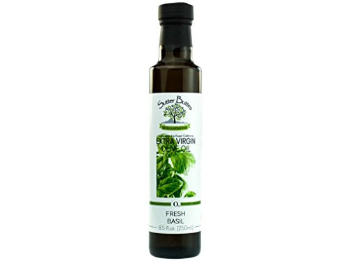 Sutter Buttes Extra Virgin Olive Oil Fresh Basil Infused (250 ml bottle) Handcrafted, Artisan Gourmet EVOO Cold Pressed and Flavored with Premium Fresh Basil Herbs, Unfiltered, Unrefined Olive Oil Sutter Buttes Extra Virgin Olive Oil Fresh Basil Infused (250 ml bottle) Handcrafted, Artisan Gourmet EVOO Cold Pressed and Flavored with Premium Fresh Basil Herbs, Unfiltered, Unrefined Olive Oil
