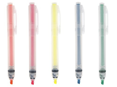MoMa MUJI Retractable High Lighter Pen - 5 colors set