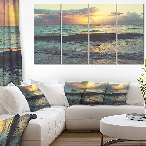 Designart Colorful Bluish Waters at Sunset Seascape on Canvas Art Wall Photgraphy Artwork Print Designart Colorful Bluish Waters at Sunset Seascape on Canvas Art Wall Photgraphy Artwork Print