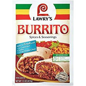 Lawry's Burrito Spices and Seasonings Mix-1.5 Oz-5 Pack