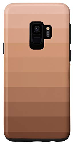 Galaxy S9 Blush Pink  and  Tan Brown Fall Color Striped Vintage Aesthetic Case