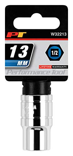 Performance Tool W32213 Socket (1/2 inch Dr 13mm 6 Point), 1 Pack