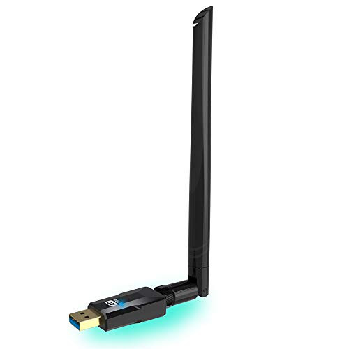USB WiFi Adapter for PC AC1200Mbps Wireless Network Adapter for Desktop with 2.4GHz/5GHz High Gain Dual Band 5dBi Antenna Supports Windows 10/8.1/8/7/XP Mac OS Linux