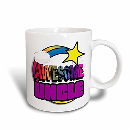 3dRose Shooting Star Rainbow Awesome Trendsetter Mug, 11 oz, White