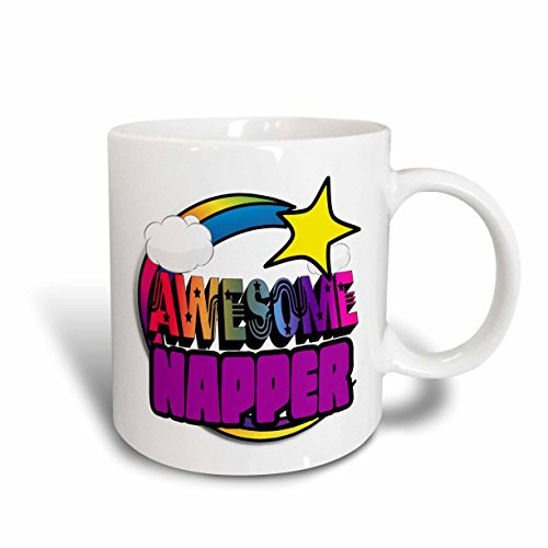 3dRose Shooting Star Rainbow Awesome Nana Mug, 11 oz, White