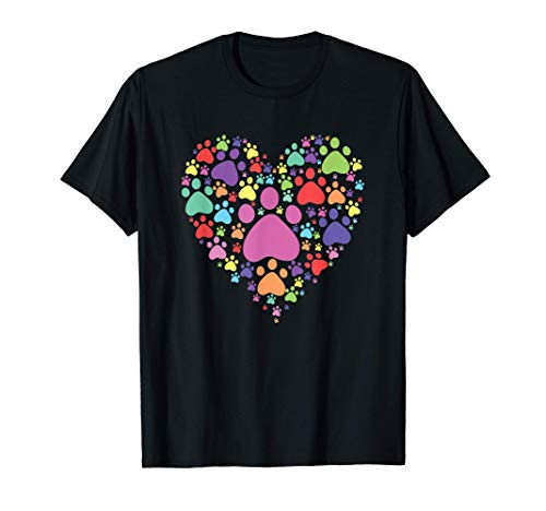 Heart Paw Print Dog Cat Lover Valentines Day T-Shirt Heart Paw Print Dog Cat Lover Valentines Day T-Shirt