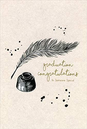 Pictura Ink Well and Feather Pen Graduation Congratulations Card