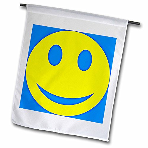 3dRose Big Yellow Happy Face - Smiling Art - Garden Flag, 12 by 18 inch