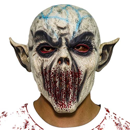 Halloween Alien Bloody Mask, The Evil Dead Mask Cosplay Costume,Creepy Scary Non Mouth Demon Mask, Monster Cosplay Costume Zombie Mask for Halloween Party Festival Props