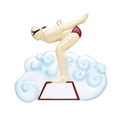 Personalized Male Swimmer Christmas Ornament   Custom Writing Male Swimmer Personalized Ornaments 2020