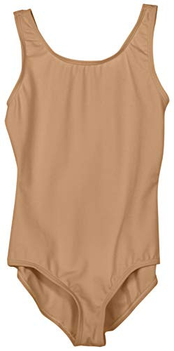 Capezio Girls' Little Team Basic Tank Leotard, light suntan, Intermediate