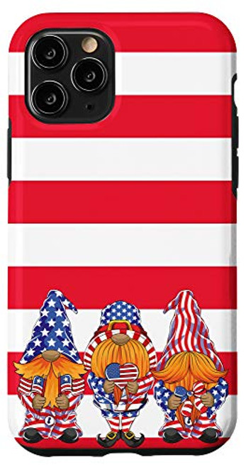iPhone 11 Pro Three Patriotic Gnomes 4th of July American Flag Stars USA Case