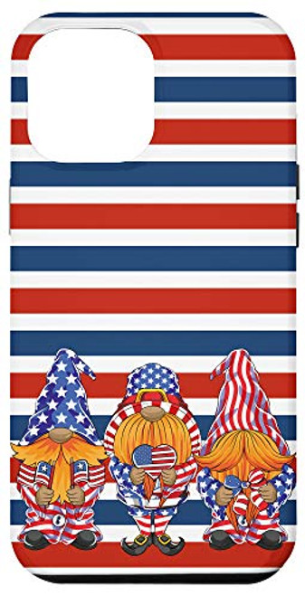 iPhone 12 Pro Max Three Patriotic Gnomes 4th of July American Flag Stars USA Case