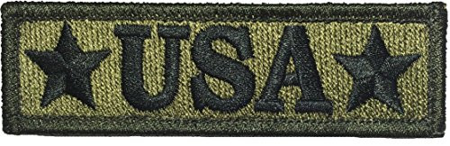 Tactical USA Morale Tab Patch 1 inchx3 3/4 inch - OD (Olive Drab) - by Ranger Return (TACT-USA-TAB-OD)