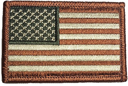 Tactical USA Flag Patch - Coyote Desert Tan 2 inchx3 inch by Ranger Return (TACT-USAF-DSTN)