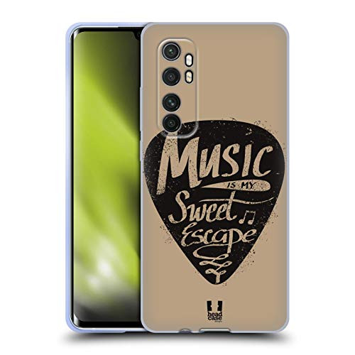 Head Case Designs Guitar Pick Power of Music Soft Gel Case Compatible with Xiaomi Mi Note 10 Lite