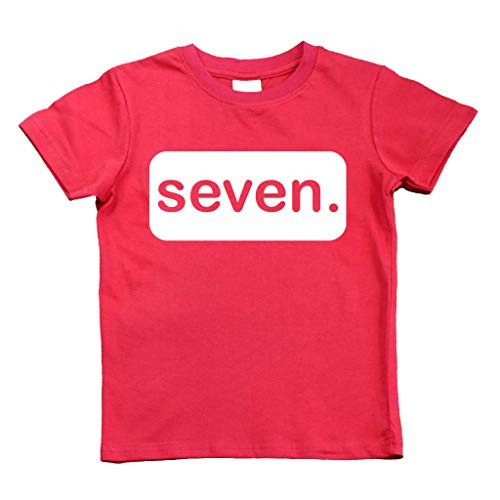7th Birthday Shirt boy 7 Year Old Seven Tshirt Boys Seventh Birthday boy Shirts (Red, 7 Years)