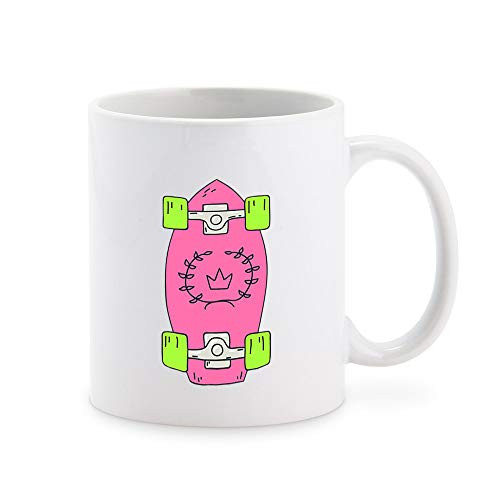 Colorful Pen Sketch Cartoon Skateboard Coffee Mug Tea Cup Novelty Gift Mugs 11 oz