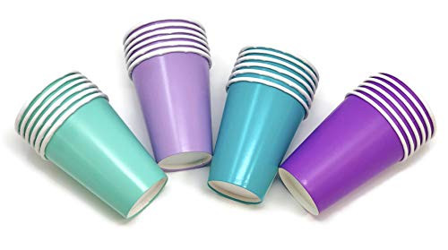 Mermaid Birthday Party Baby Shower Bachelorette Paper Cups 9 Ounce (24 Pack)
