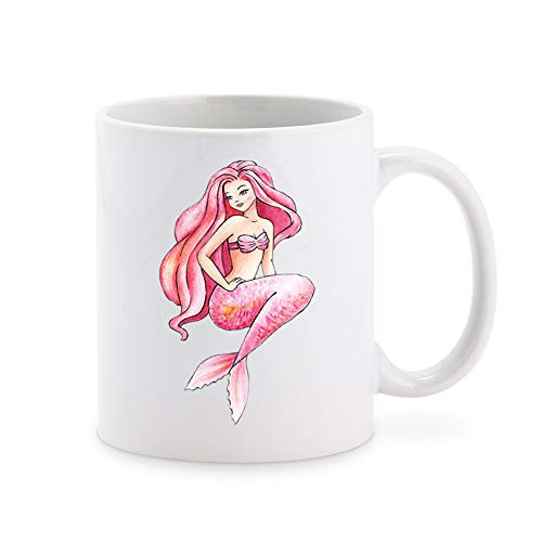 Pretty Sexy Pen Art Watercolor Mermaid Cartoon - Pink Coffee Mug Tea Cup Novelty Gift Mugs 11 oz Pretty Sexy Pen Art Watercolor Mermaid Cartoon - Pink Coffee Mug Tea Cup Novelty Gift Mugs 11 oz