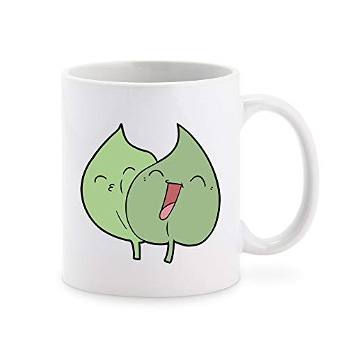 Cute Kawaii Pen Art Leaf Cartoon Emoji - Green Coffee Mug Tea Cup Novelty Gift Mugs 11 oz Cute Kawaii Pen Art Leaf Cartoon Emoji - Green Coffee Mug Tea Cup Novelty Gift Mugs 11 oz