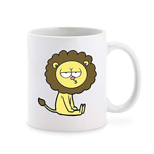 Cute Retro Kid Cartoon Pen Art Bored Lion Coffee Mug Tea Cup Novelty Gift Mugs 11 oz Cute Retro Kid Cartoon Pen Art Bored Lion Coffee Mug Tea Cup Novelty Gift Mugs 11 oz