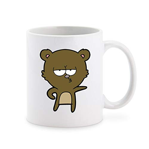 Cute Kawaii Brown Bear Pen Art Cartoon - Bored Coffee Mug Tea Cup Novelty Gift Mugs 11 oz Cute Kawaii Brown Bear Pen Art Cartoon - Bored Coffee Mug Tea Cup Novelty Gift Mugs 11 oz