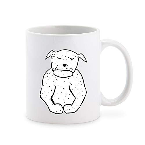 Cute Simple Pen Sketch Puppy Dog Cartoon Coffee Mug Tea Cup Novelty Gift Mugs 11 oz