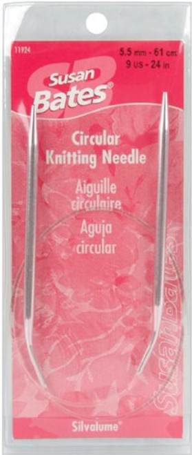 Susan Bates 24-Inch Silvalume Circular Knitting Needle, 3.25mm