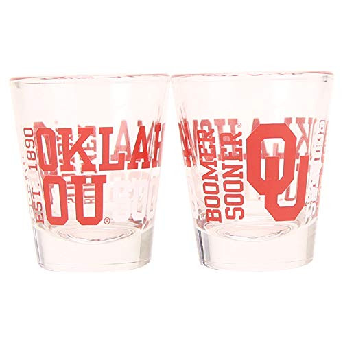 NCAA inchSpirit inch 2oz Shot Glass 2-Pack (Oklahoma Sooners)
