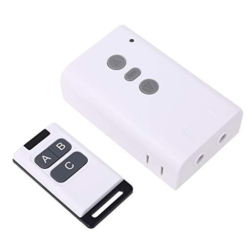Pinhaijing 433MHz AC220V 2CH Relay Receiver RF Transmitter Wireless Remote Control Switch for Garage Door Motor Forward Reverse Projector