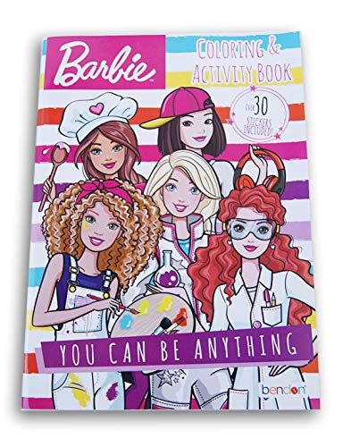 Lazy Days Barbie You Can Be Anything Coloring and Activity Book with Stickers - 32 Pages