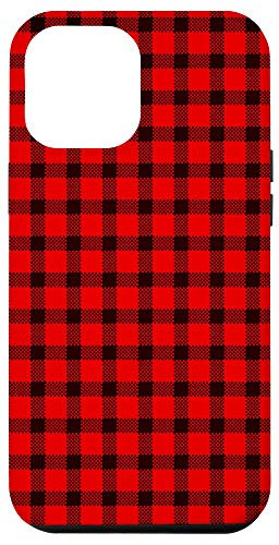 iPhone 12 Pro Max Buffalo Plaid Black Red Check Lumberjack Checkered Case