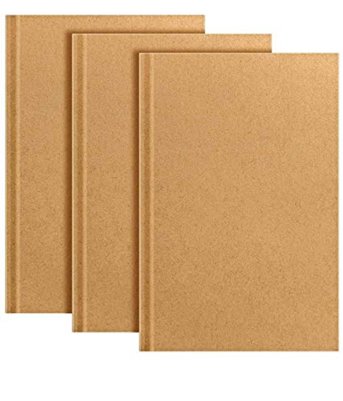 3pcs Blank Notebook 5.8 x 8.25in Sketch Book Kraft Cover Sketch Notebook, 120 Sheets/240 Pages, 100gsm Paper, Sketching, Writing, Journal Refills for Students/Office/School Supplies