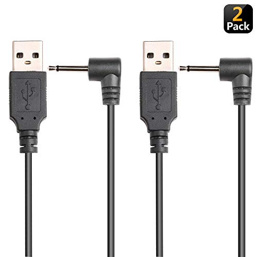 USB to DC 2.5mm Adapter Charger Cable Replacement Fast Charging Cord for Wand Massagers -Black