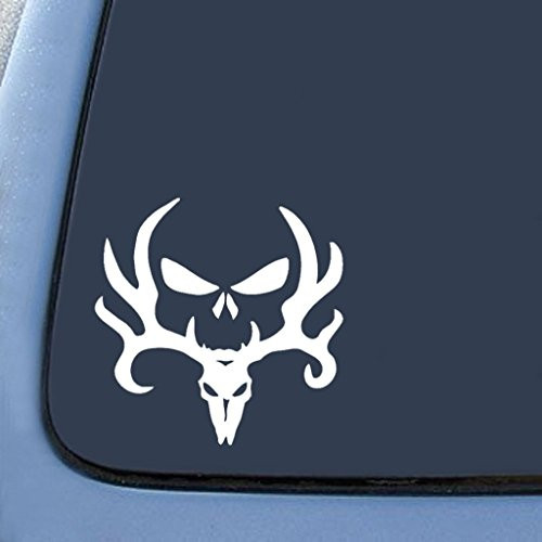 Skull and Deer Mixed, Browning, Punisher Decal | WHITE | CCI188