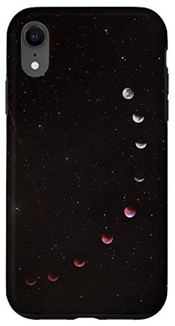 iPhone XR Phases of the Moon Lunar Eclipse with Night Sky and Stars Case