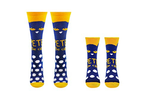 Pete the Cat Socks Gifts (Adult and Youth) (2 Pair) - Crew Socks - Fits Shoe Size: 4-10 (Ladies) and 9-3 (Kids) Pete the Cat Socks Gifts (Adult and Youth) (2 Pair) - Crew Socks - Fits Shoe Size: 4-10 (Ladies) and 9-3 (Kids)