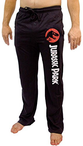 Jurassic Park T-Rex Logo Men's Adult Lounge Pants (Medium, Black)