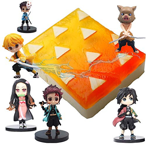 Demon Slayer Figures for Cakes Demon Slayer Cake Toppers Demon Slayer Birthday Party Supplies Cupcake Figurines Party Cake Decoration Supplies (Demon Slayer Cake Topper Figures G)