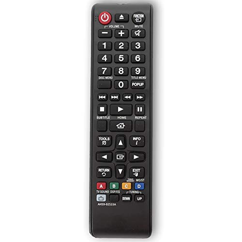 New Replaced Remote Control AH59-02533A fit for Samsung Blu-Ray Disc Home Theater HT-H5500W HT-H5500W/ZA HT-H4500 HT-H4500/ZA HT-J5500 HT-J5500W HT-J5500W/ZA HT-J4500 HT-JM41 HT-J4100 HT-HM55