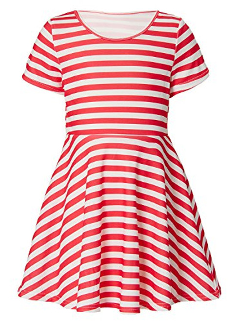 RAISEVERN Toddler Girls Short Sleeve Dress Red and White Striped Print Dress Summer Dress Casual Swing Holiday Birthday Theme Party Sundress Toddler Kids Twirly Skirt 2-3T RAISEVERN Toddler Girls Short Sleeve Dress Red and White Striped Print Dress Summer Dress Casual Swing Holiday Birthday Theme Party Sundress Toddler Kids Twirly Skirt 2-3T