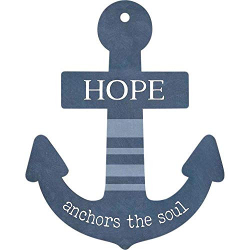 P. Graham Dunn Hope Anchors The Soul Nautical Blue 3 x 2 Wood Hanging Gift Wrap Tag Charm