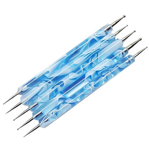 HEART SPEAKER 5Pcs Dual Ball 2 Way Acrylic Gel Nail Dotting Pens Painting Brush Pen Manicure Tools Multi