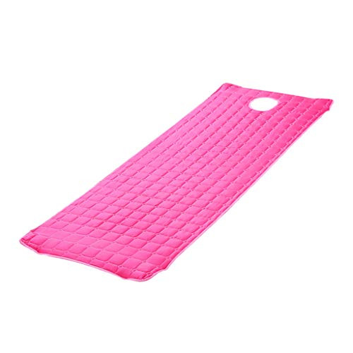 FLAMEER Facial Massage Table Bed Cover Mattress Pad for Beauty Salon with Face Hole (Elastic Fix Bands on Four Angles) - Rose Red