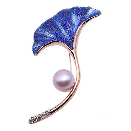 JYX Pearl Brooch Pin Elegant Ginkgo Leaf Brooch 10.5mm Lavender Freshwater Cultured Pearl Brooches for Women JYX Pearl Brooch Pin Elegant Ginkgo Leaf Brooch 10.5mm Lavender Freshwater Cultured Pearl Brooches for Women