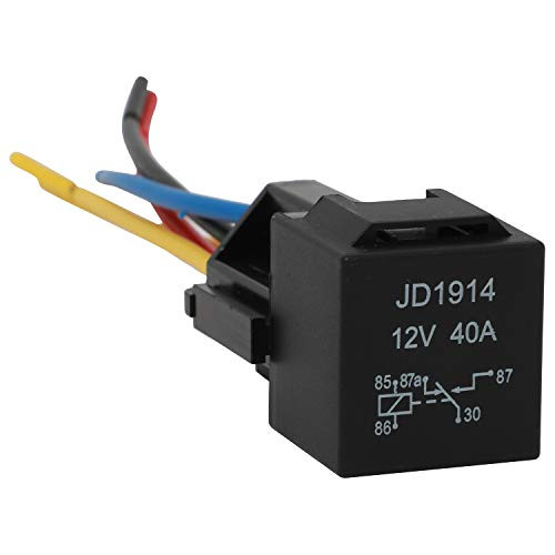 YaeAuto 12 Pack of 5-Pin Relays and 5 Wires Harness Socket,12V 40A SPDT Automotive Car Relay Set